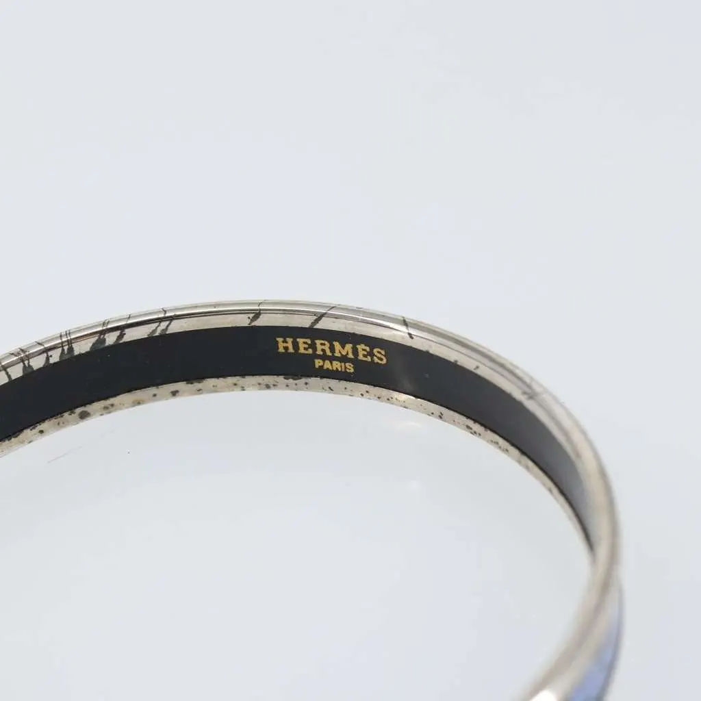 Hermès Caleche Bangle Bracelet Navy Metal Good - Box View