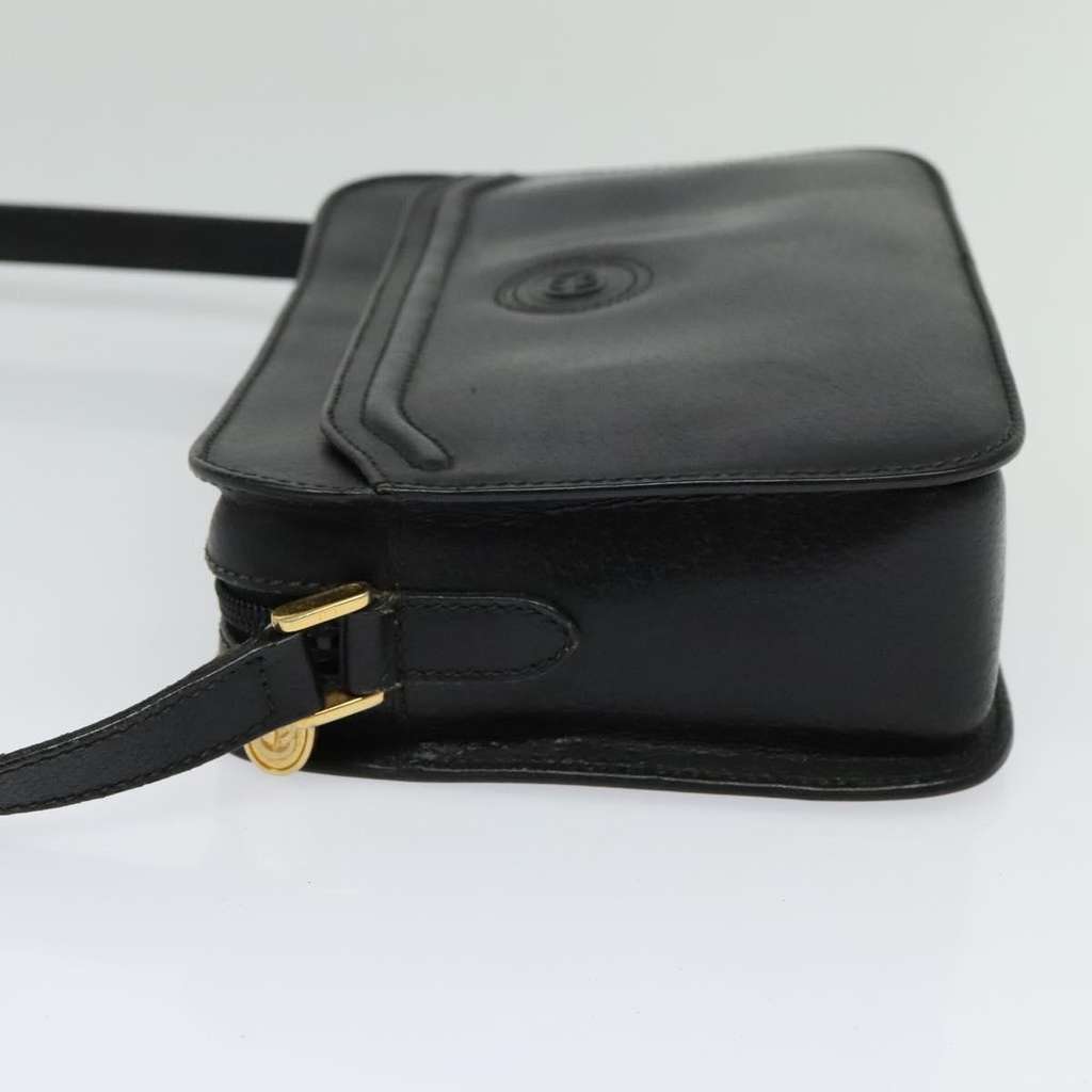 Gucci Vintage double G logo shoulder bag Black Leather Good condition - Inside View
