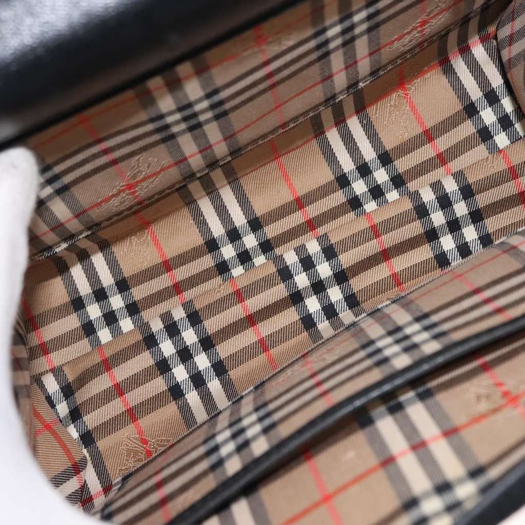 Burberry Vintage Handbag Black Leather Good condition - Box View