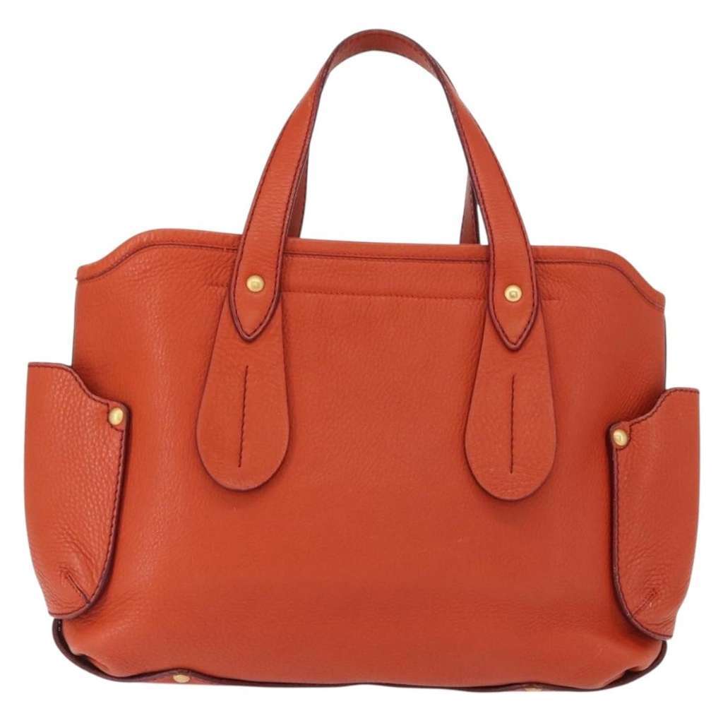 Salvatore Ferragamo Vintage Tote bag Orange Leather Fair condition - Back View