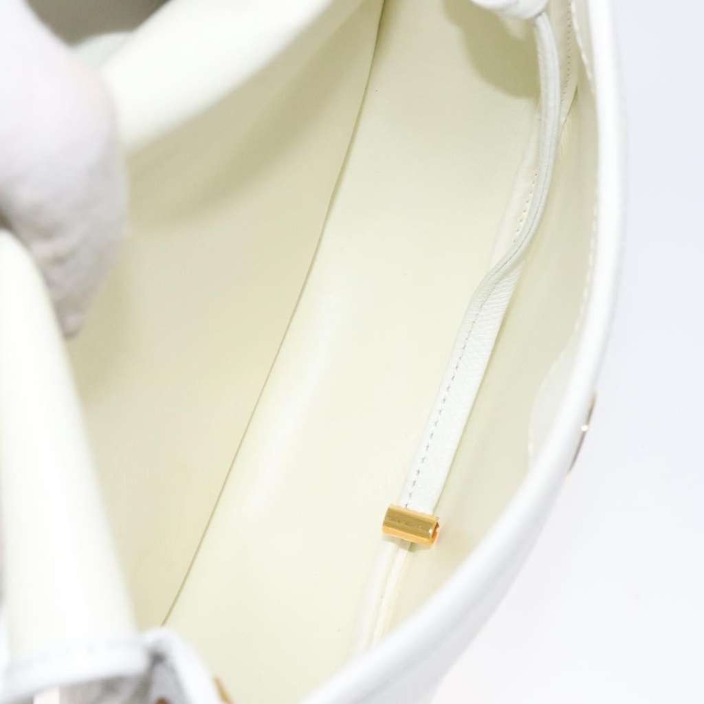 Christian Dior Flap Shoulder Bag White Leather Good condition - Box View