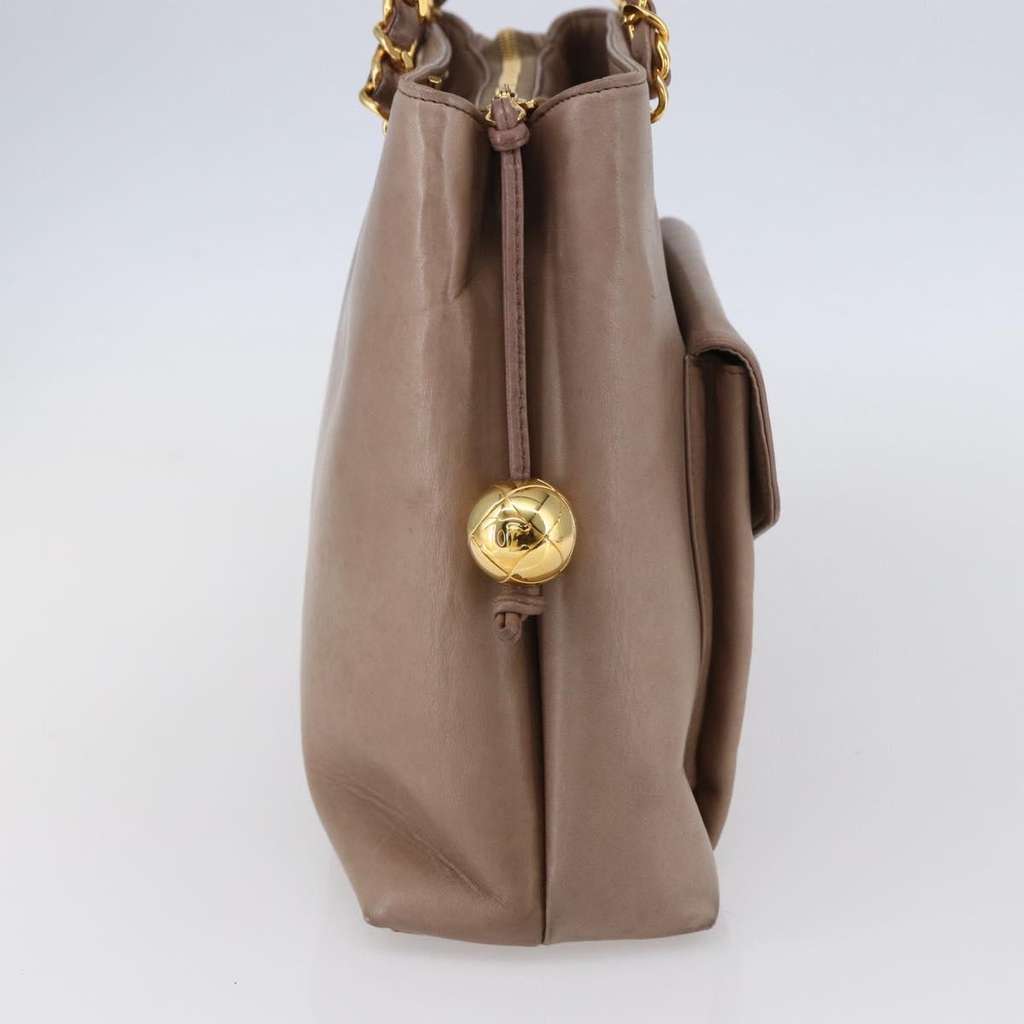 Chanel Vintage Front Pocket Tote Beige Leather Good condition - Inside View