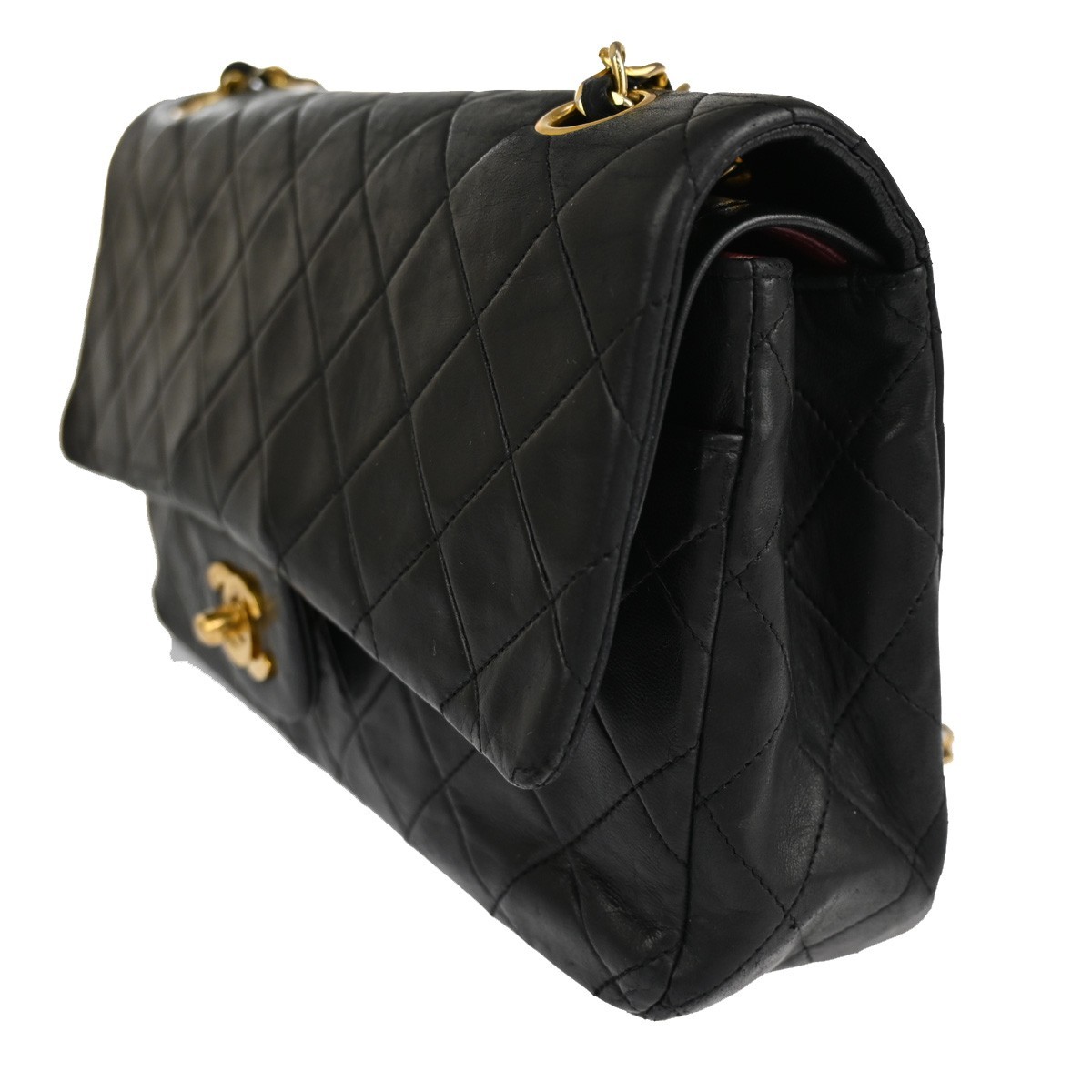 Chanel Timeless - Classic Double Flap Bag Black Leather Fair condition - Back View