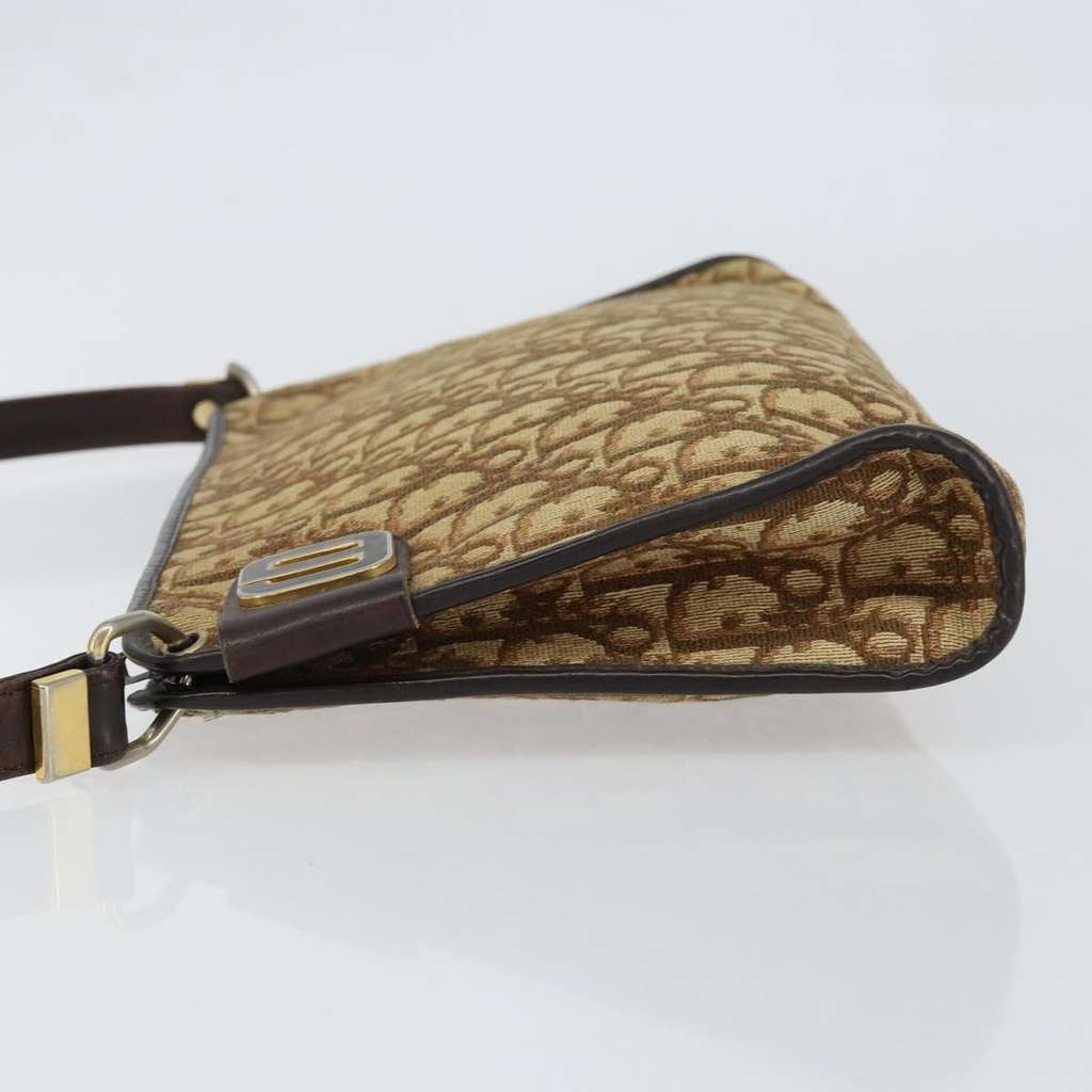 Christian Dior Vintage Trotter Shoulder Bag Beige Canvas Good condition - Model View
