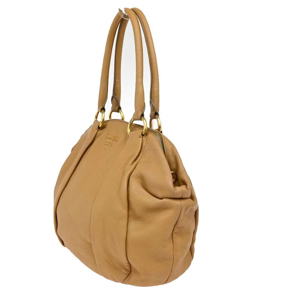 Prada Tote Vitello Daino Beige Leather Good condition - Back View