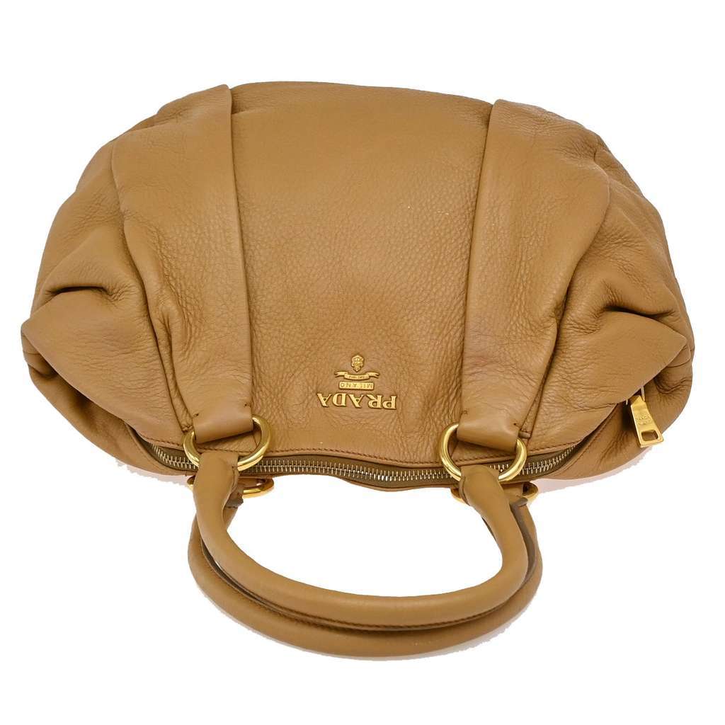 Prada Tote Vitello Daino Beige Leather Good condition - Box View