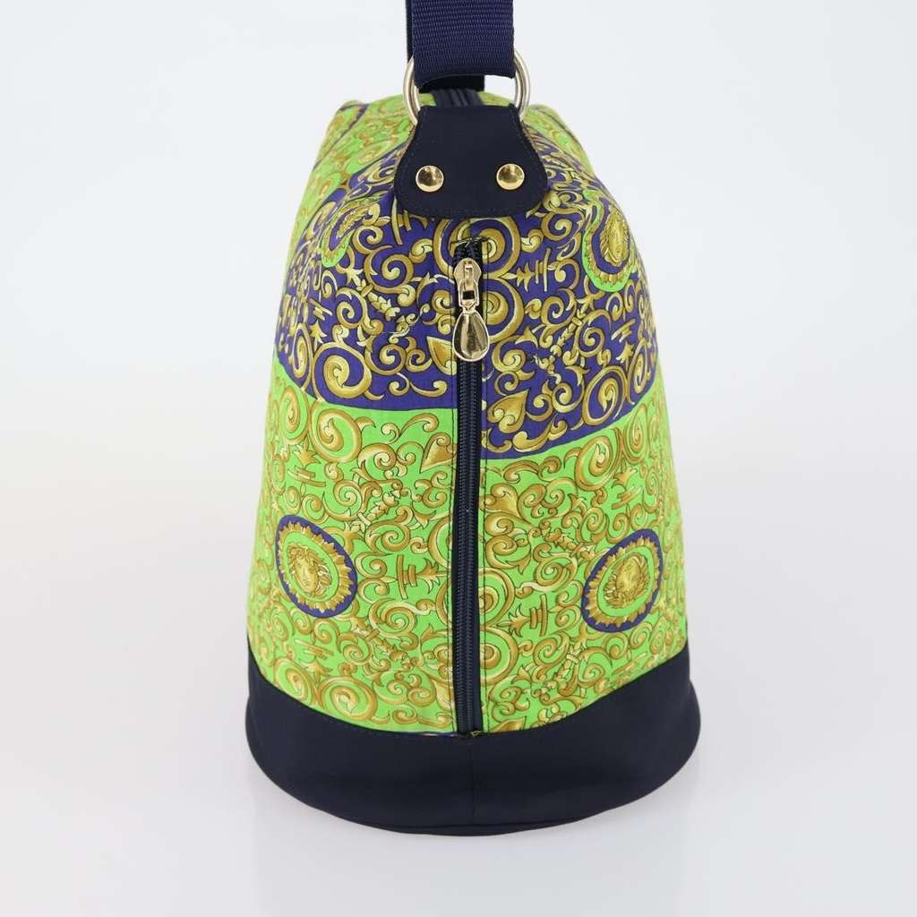 Versace Vintage Shoulder Bag Green Cotton Good condition - Inside View