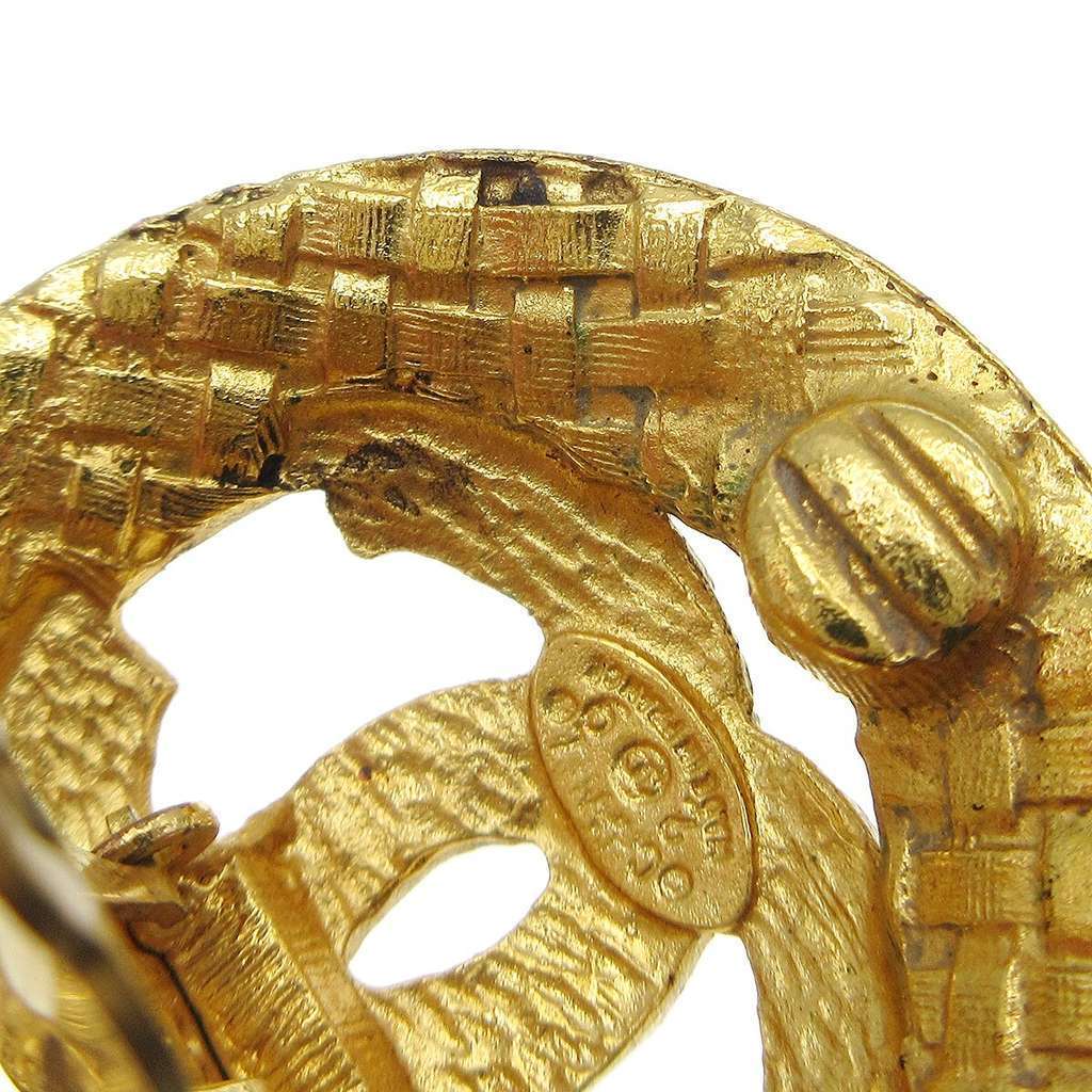 Chanel CC Button Clip-On Earrings Gold Good condition - Box View