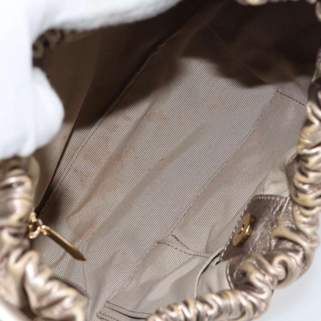 Salvatore Ferragamo Vala Handbag Gold Leather Good condition - Box View