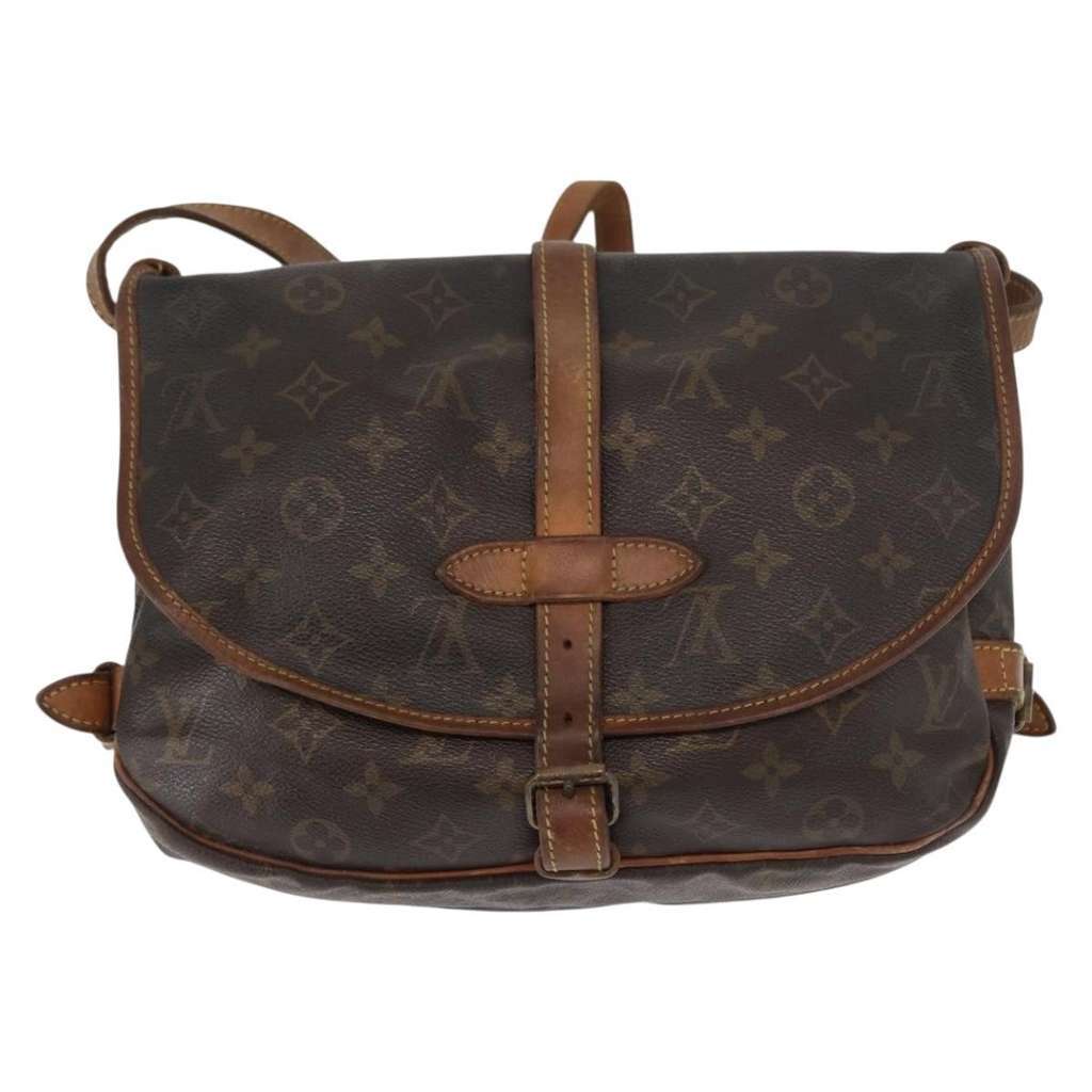 Louis Vuitton Saumur Handbag Brown Canvas Fair condition - Back View