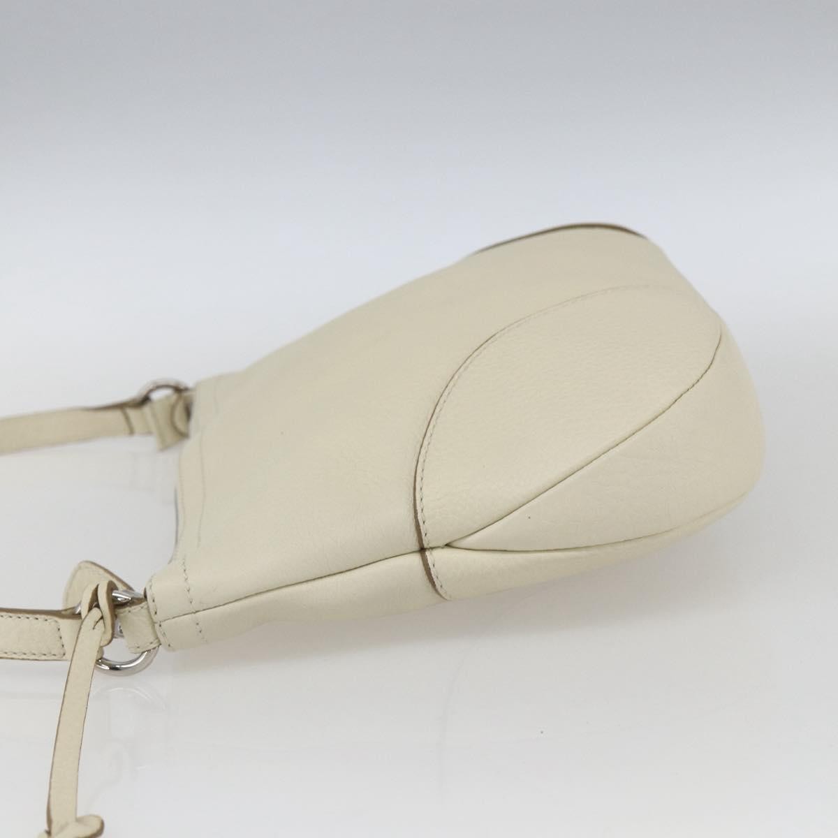 Salvatore Ferragamo Gancini Shoulder Bag White Leather Good condition - Inside View