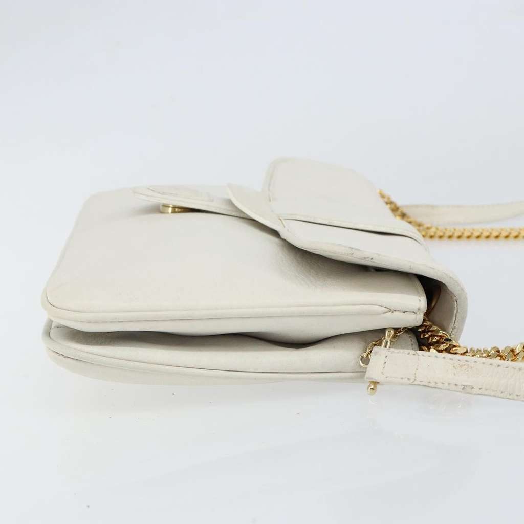 Celine Vintage Shoulder Bag White Leather Good condition - Inside View