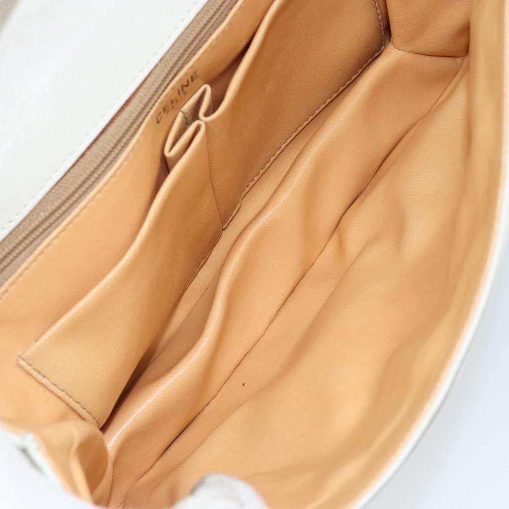 Celine Vintage Shoulder Bag White Leather Good condition - Box View