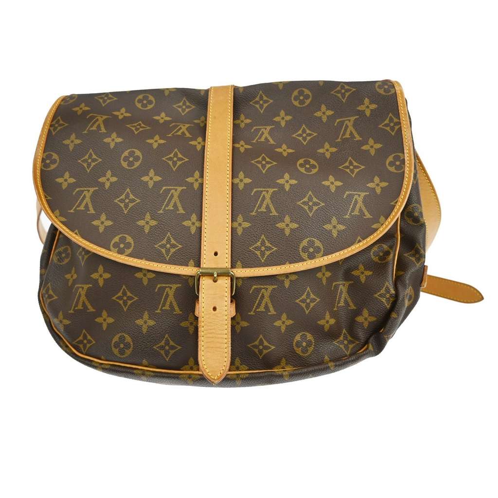 Louis Vuitton Saumur Handbag Brown Canvas Good condition - Back View
