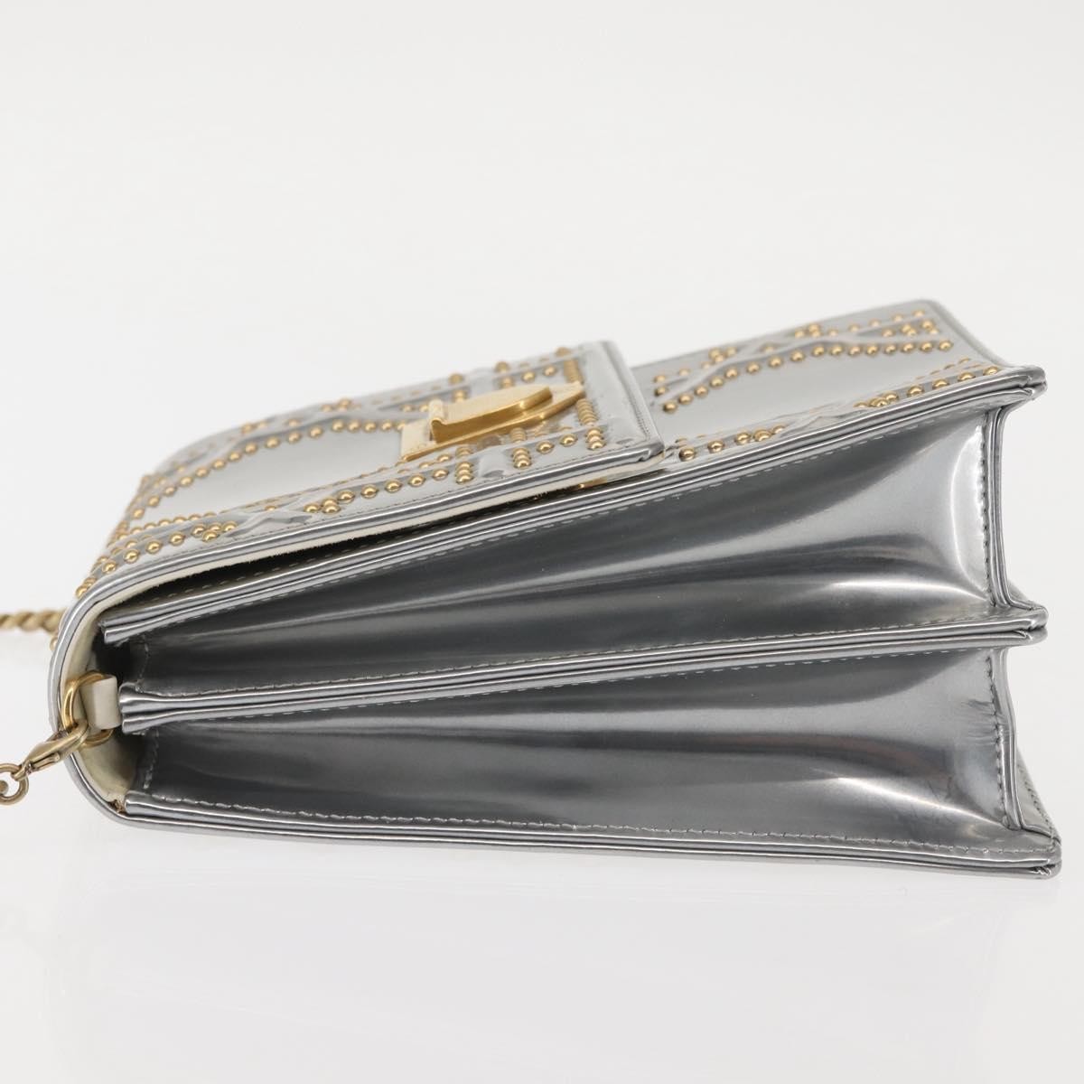 Christian Dior Ultra Matte Diorama Vertical Clutch on Chain Silver Good condition - Model View