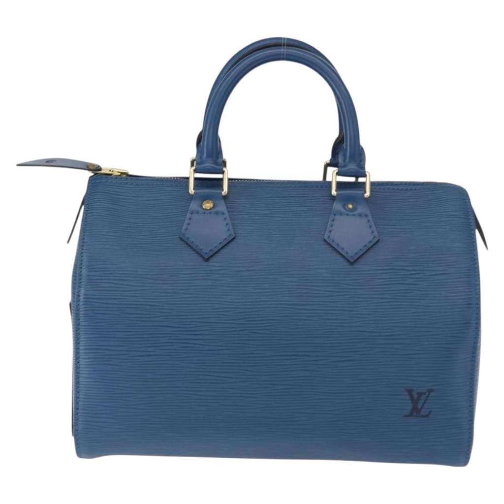 Louis Vuitton Speedy Handbag Blue Leather Fair condition - Back View