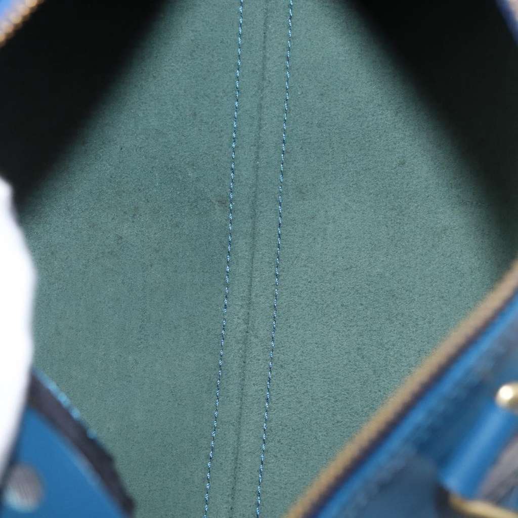 Louis Vuitton Speedy Handbag Blue Leather Fair condition - Box View