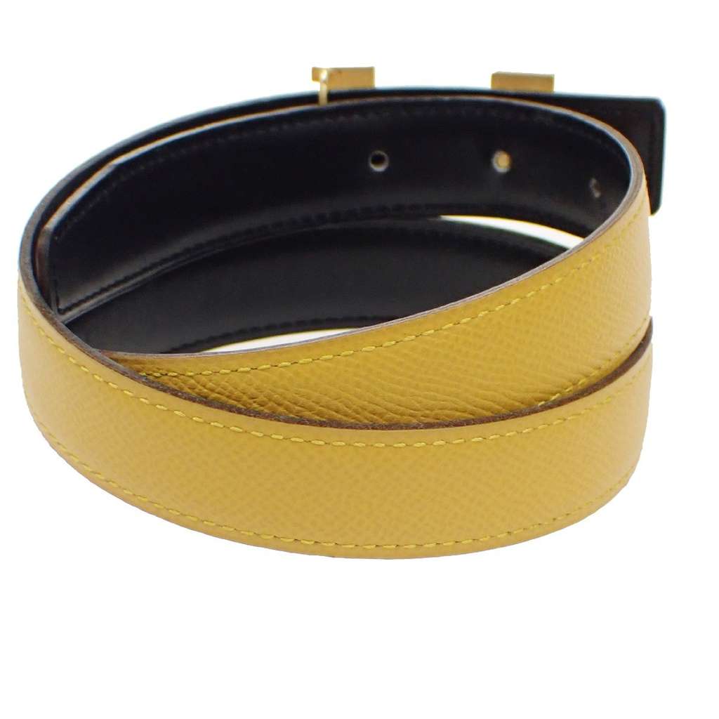 Hermès Constance Reversible Belt Yellow Leather Good condition - Back View