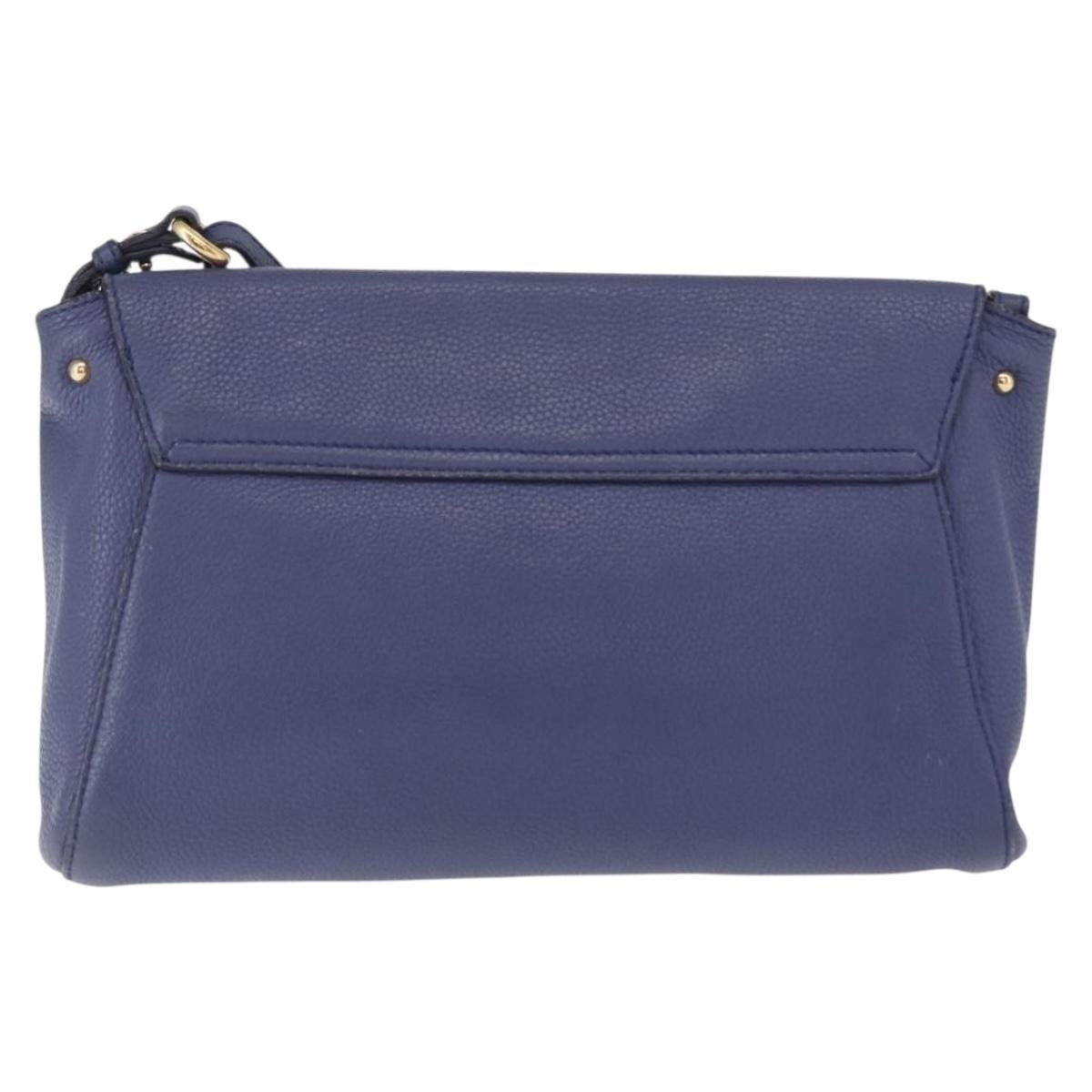 Salvatore Ferragamo Abbey Shoulder Bag Navy Leather Good condition - Back View