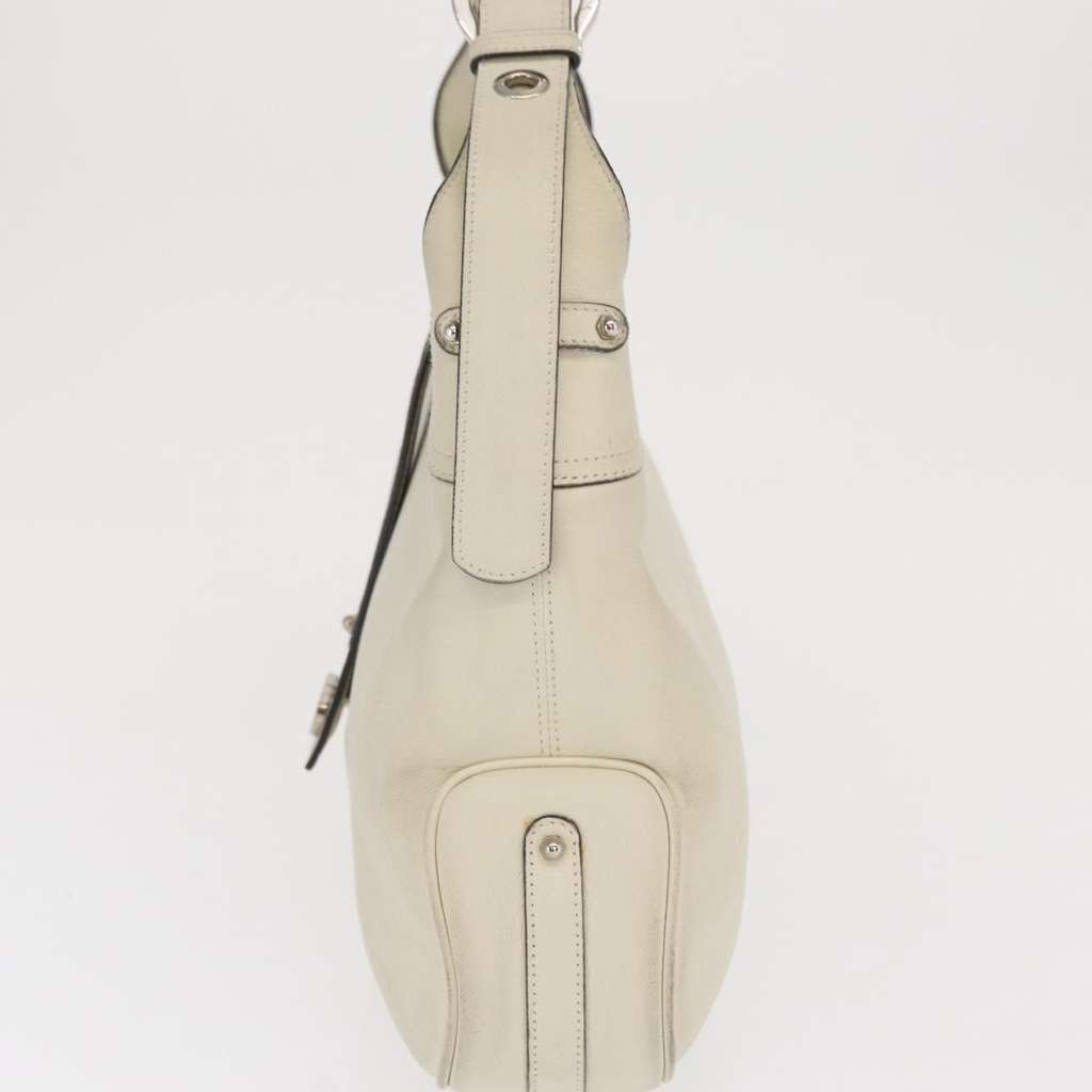 Salvatore Ferragamo Gancini Shoulder Bag Ecru Leather Fair condition - Inside View