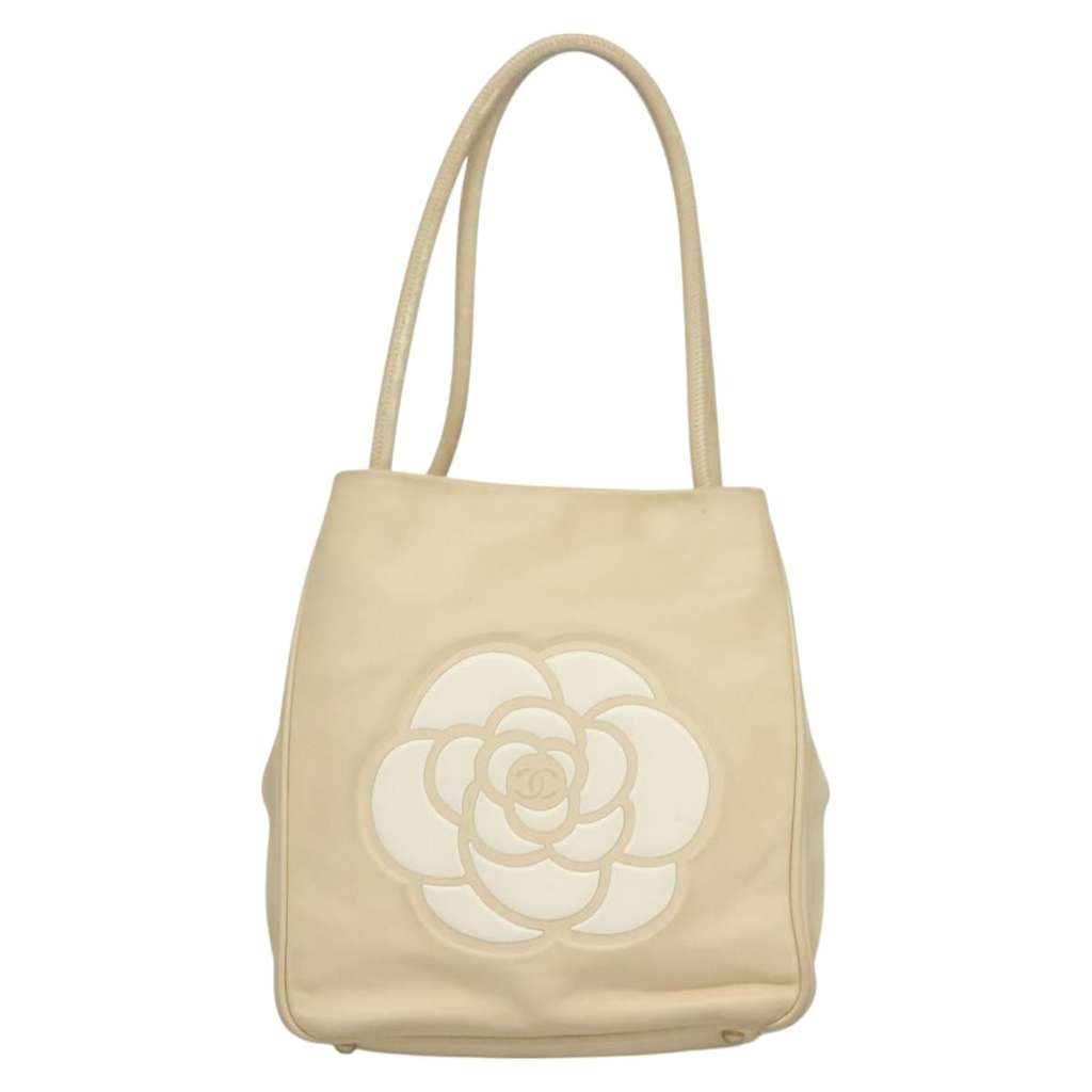 Chanel Camellia Tote Beige Leather Good condition - Back View