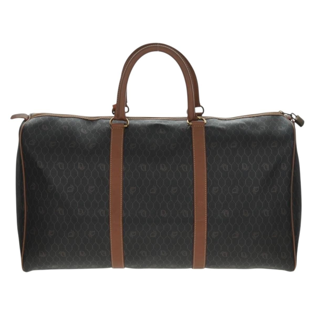 Christian Dior Vintage Honeycomb Boston bag Black Canvas Good condition - Back View