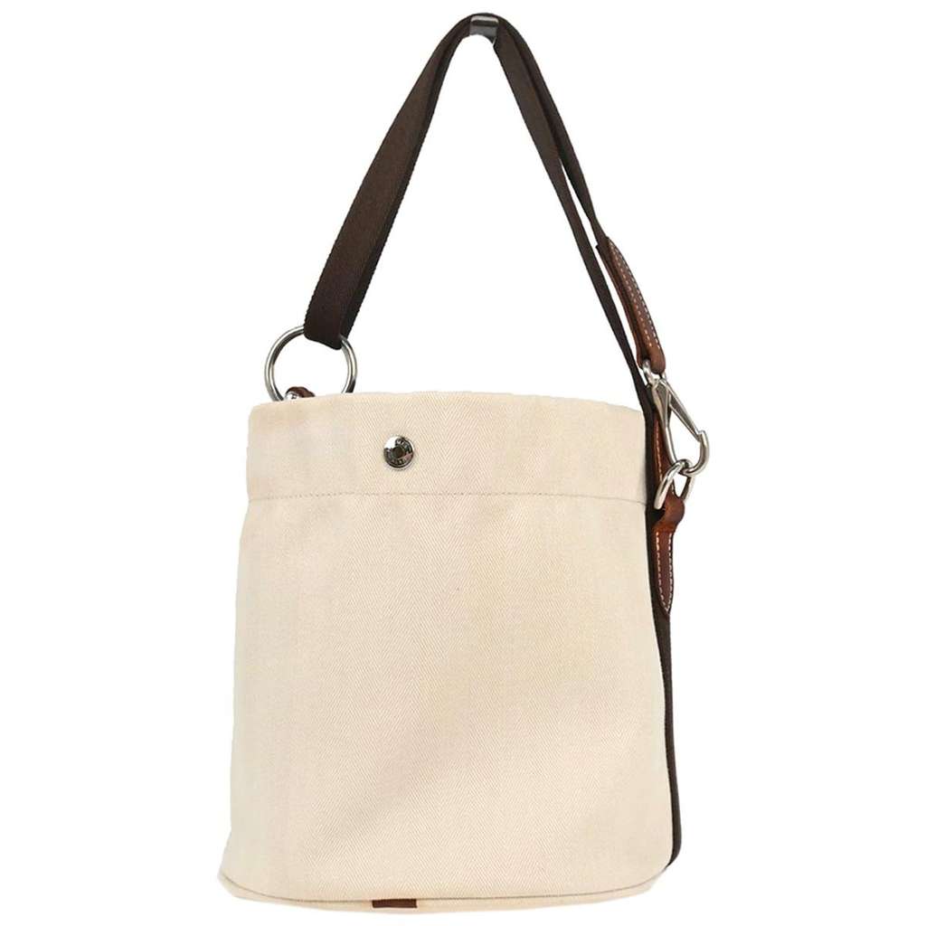 Hermès Grooming Handbag Beige Canvas Good condition - Back View