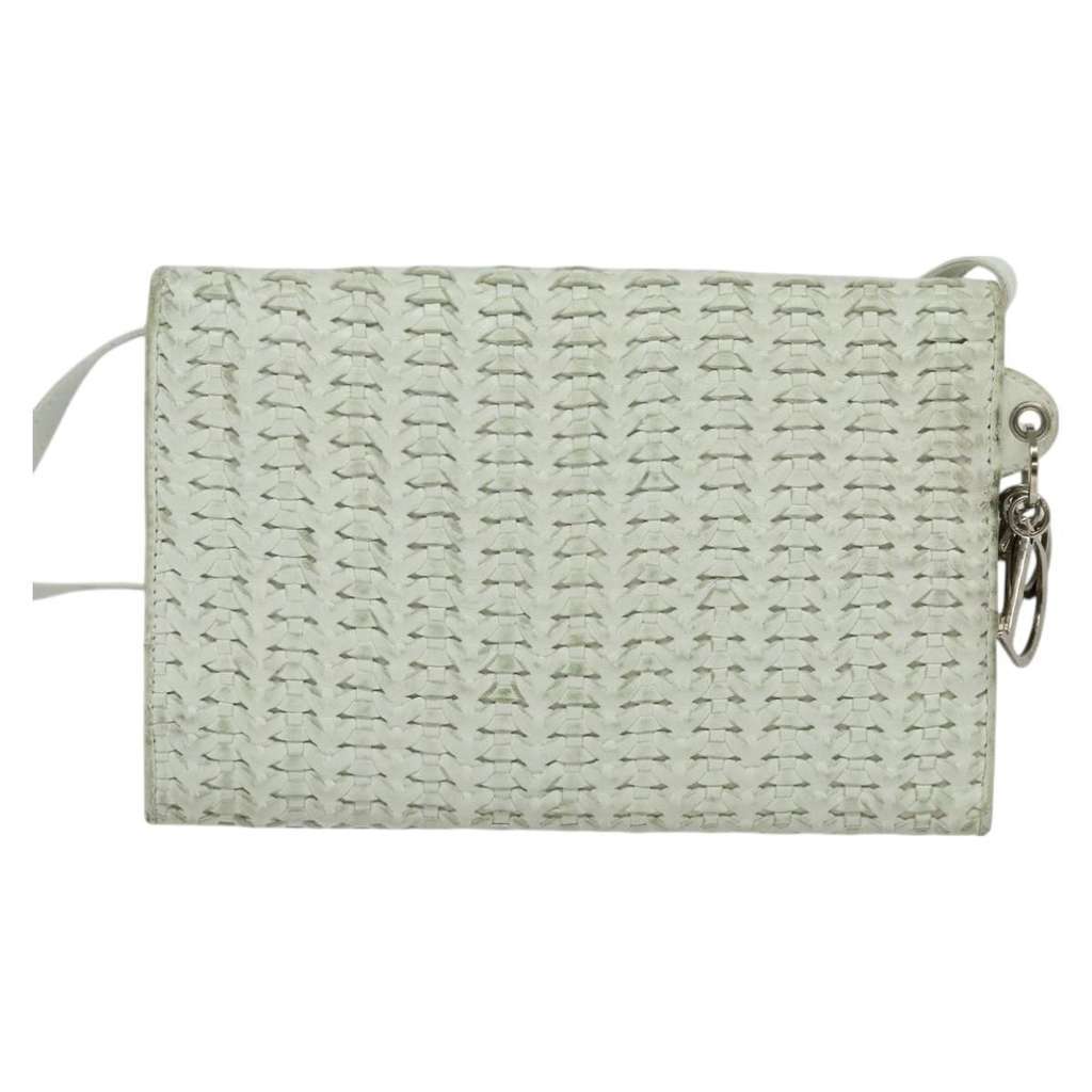 Christian Dior Vintage Flap Crossbody Bag White Leather Fair condition - Back View