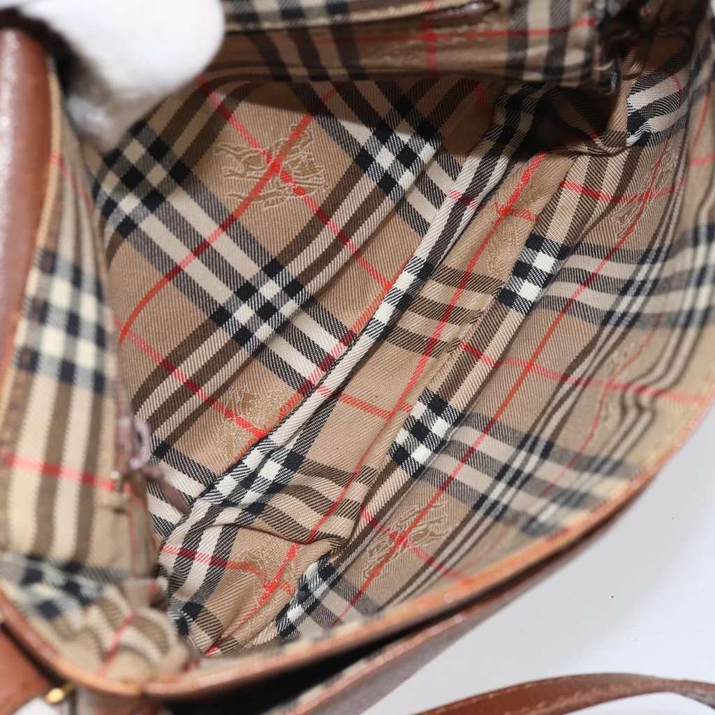 Burberry Vintage Shoulder Bag Brown Leather Fair condition - Box View