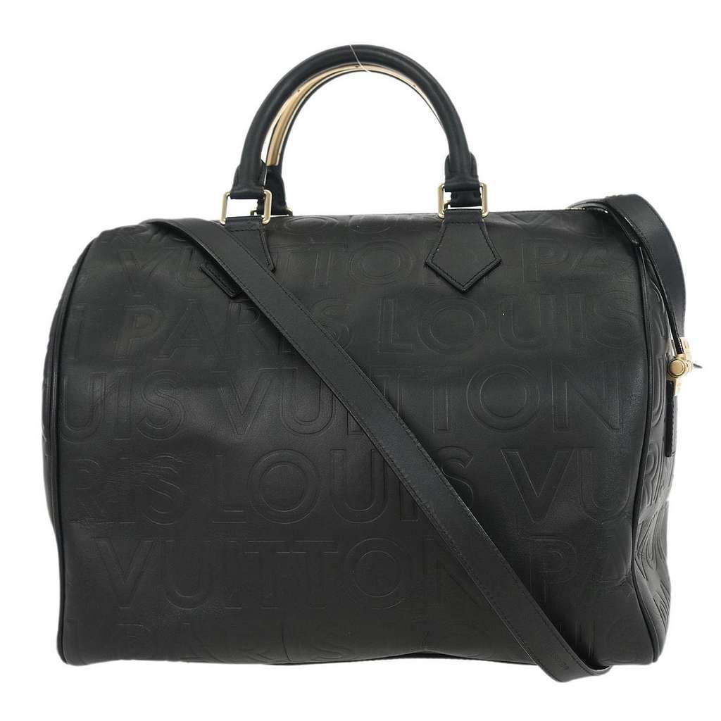 Louis Vuitton Paris Speedy Cube Bag Black Leather Good condition - Back View