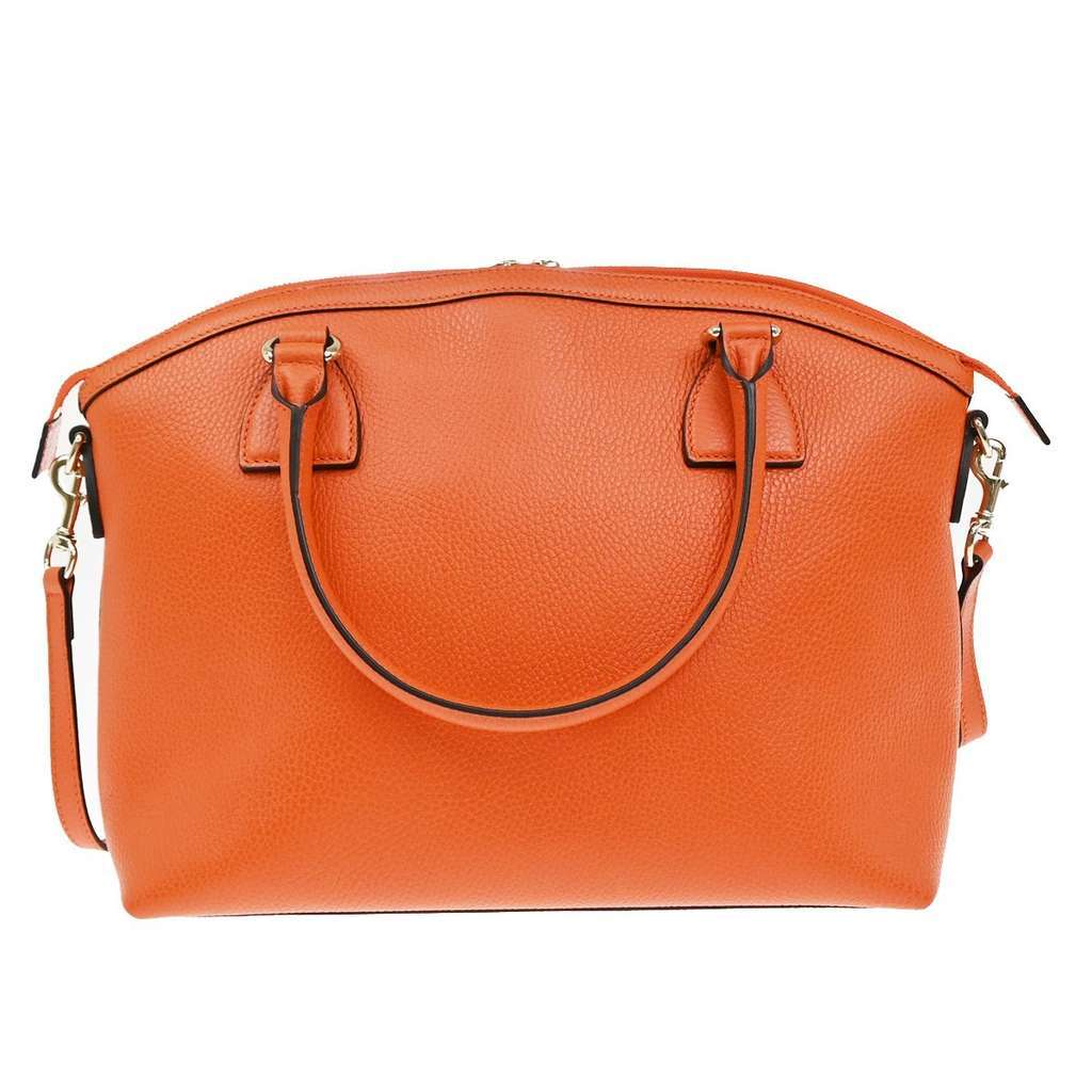 Gucci GG Charm Convertible Dome Satchel Orange Leather Good condition - Back View