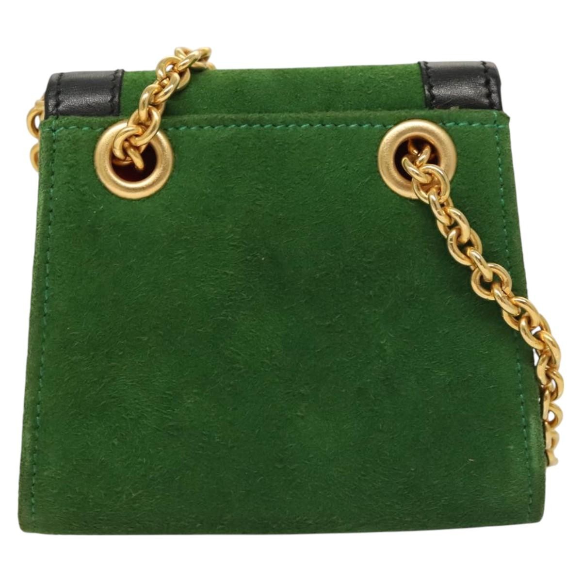 Celine Circle logo Green Suede Good condition - Back View