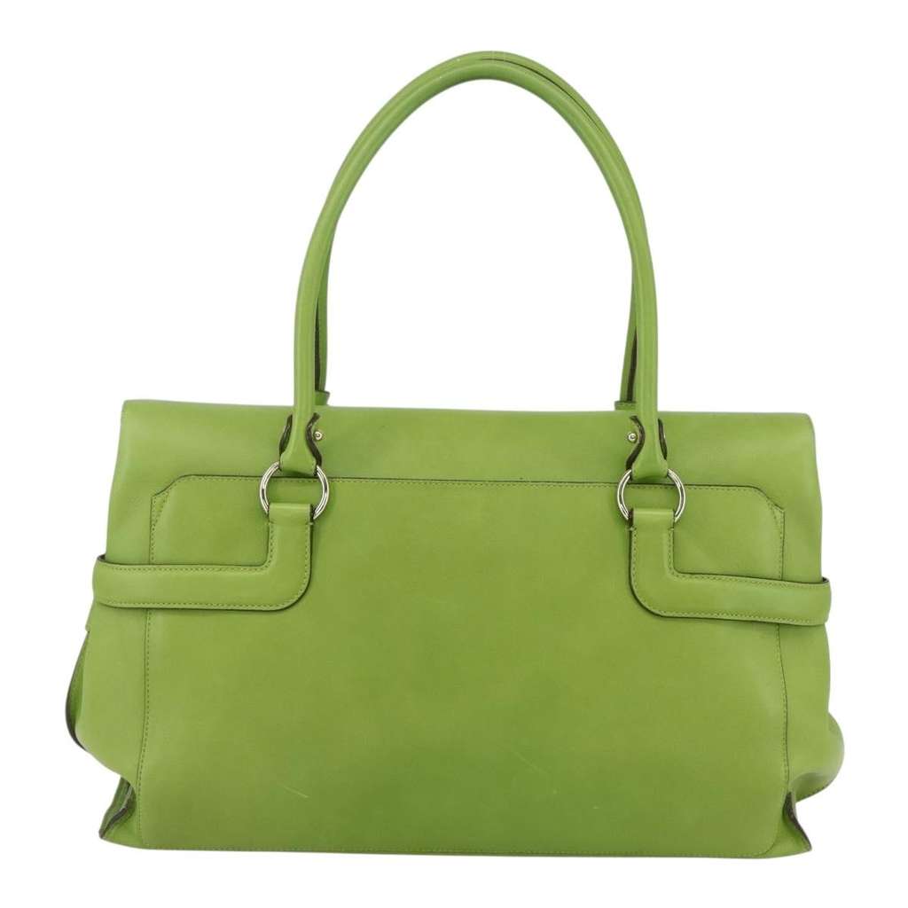 Salvatore Ferragamo Virna Satchel Green Leather Good condition - Back View
