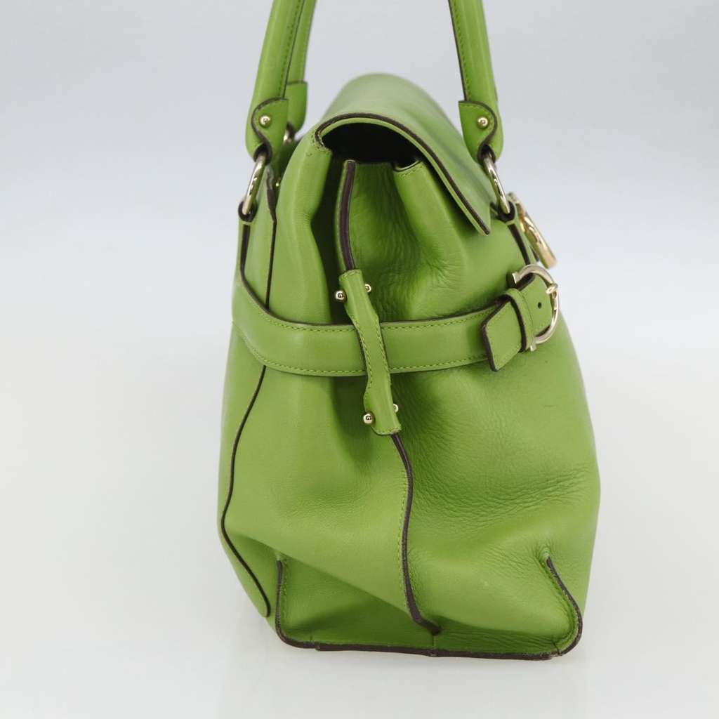 Salvatore Ferragamo Virna Satchel Green Leather Good condition - Inside View