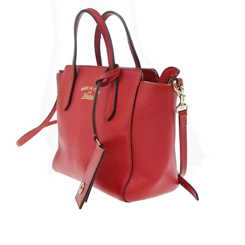 Gucci Swing Crossbody Bag Red Leather Good condition - Inside View