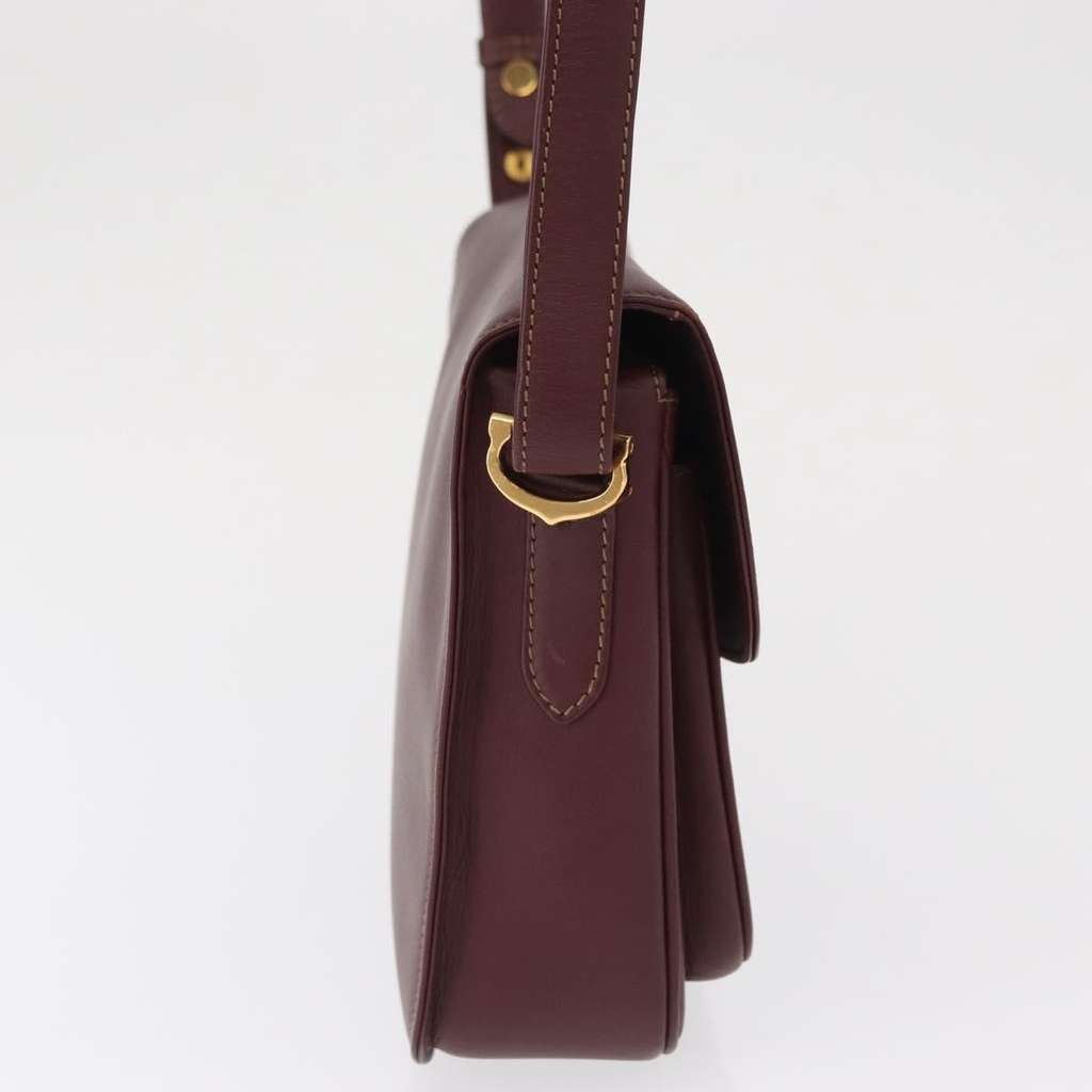 Cartier Must de Cartier Shoulder Bag Burgundy Leather Good condition - Model View
