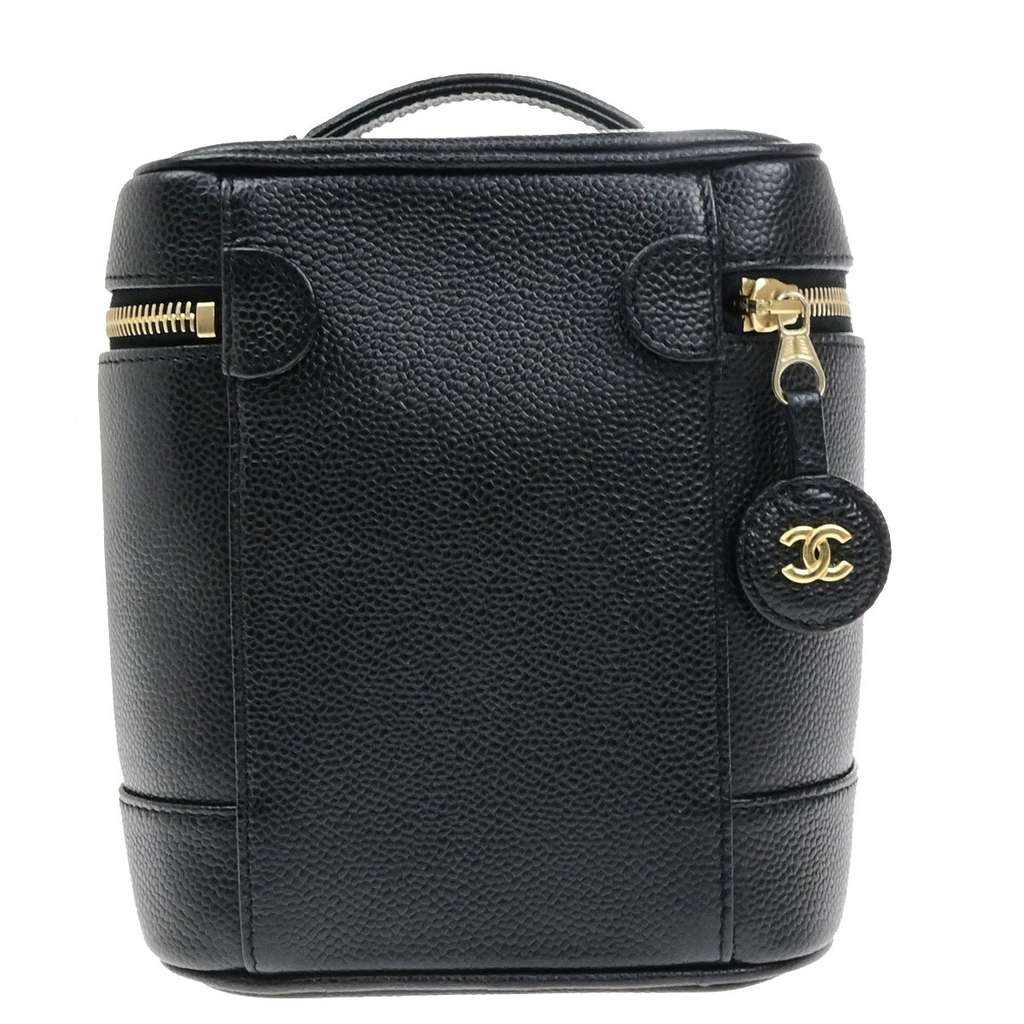 Chanel Vintage Timeless Cosmetic Case Black Good condition - Back View