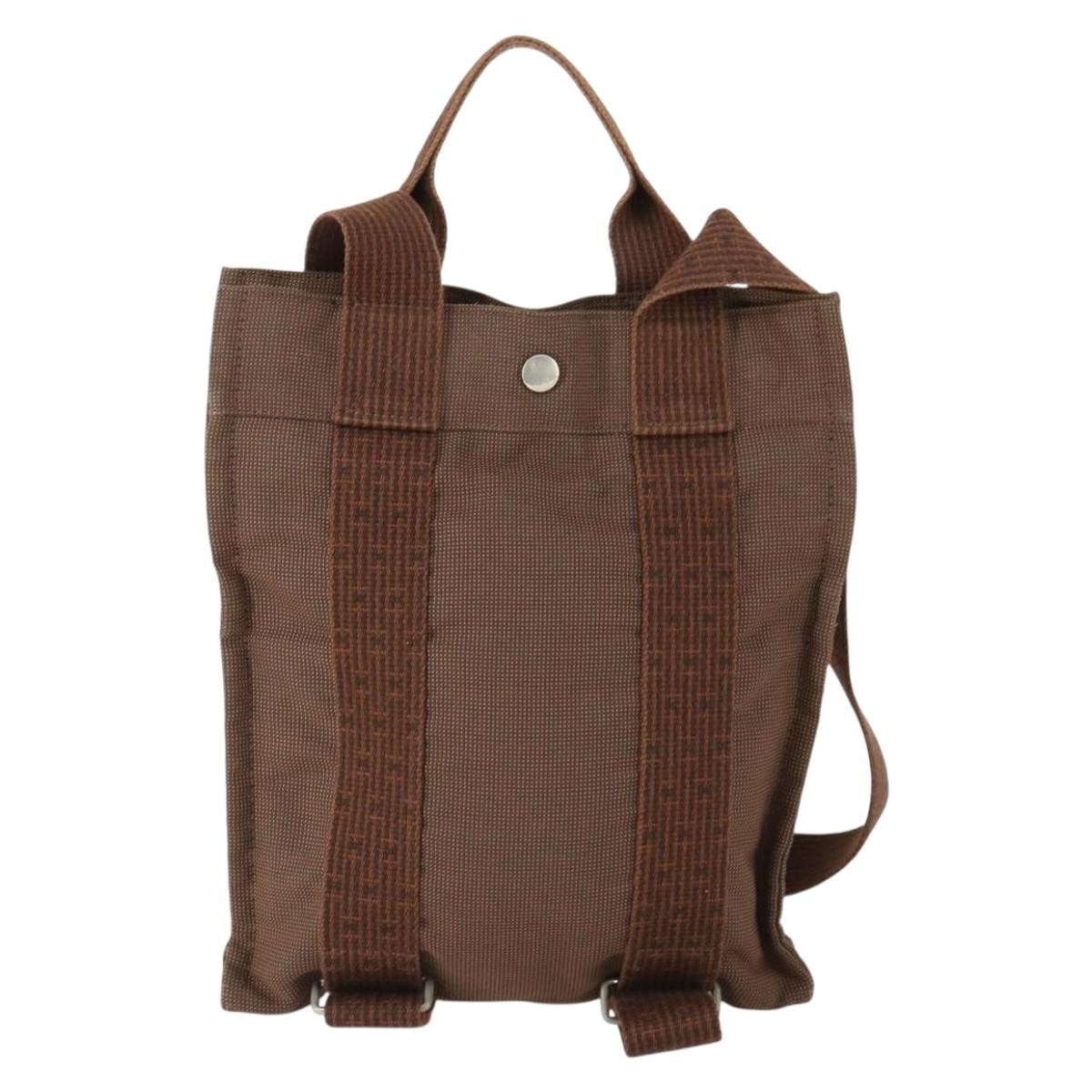 Hermès Herline Backpack Brown Canvas Fair condition - Back View