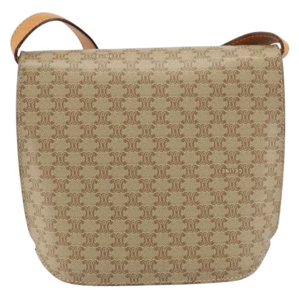 Celine Vintage Macadam Shoulder Bag Beige Canvas Good condition - Back View