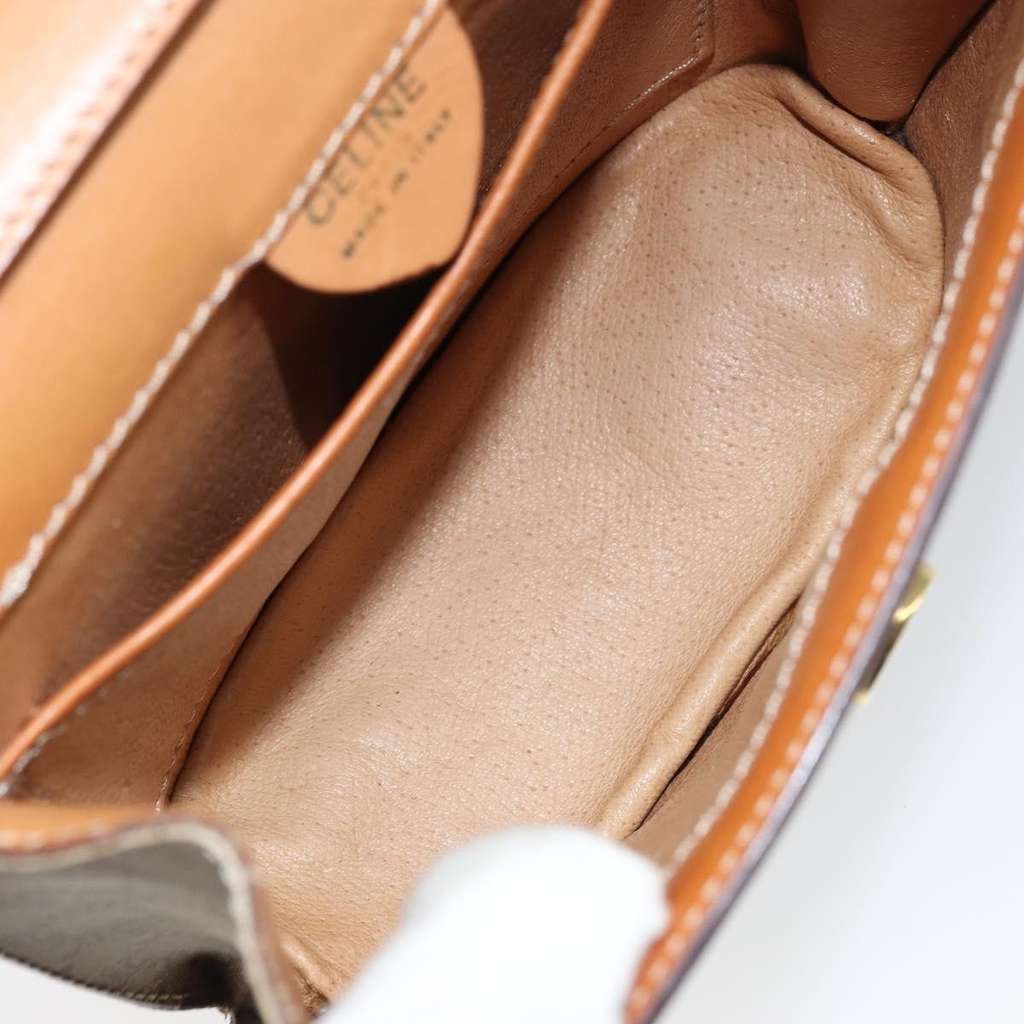 Celine Vintage Macadam Shoulder Bag Beige Canvas Good condition - Box View