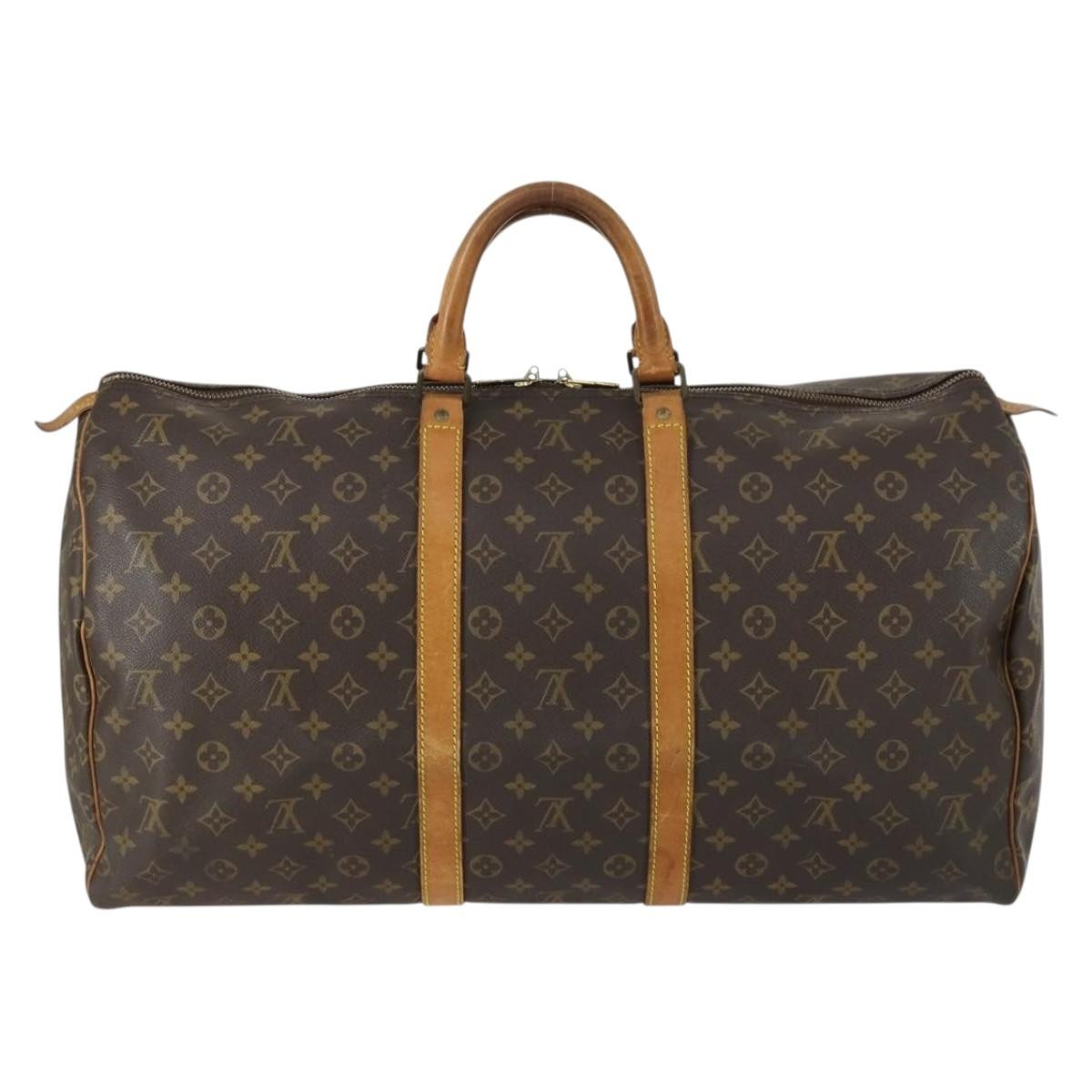 Louis Vuitton Keepall Bag Brown Canvas Fair condition - Back View