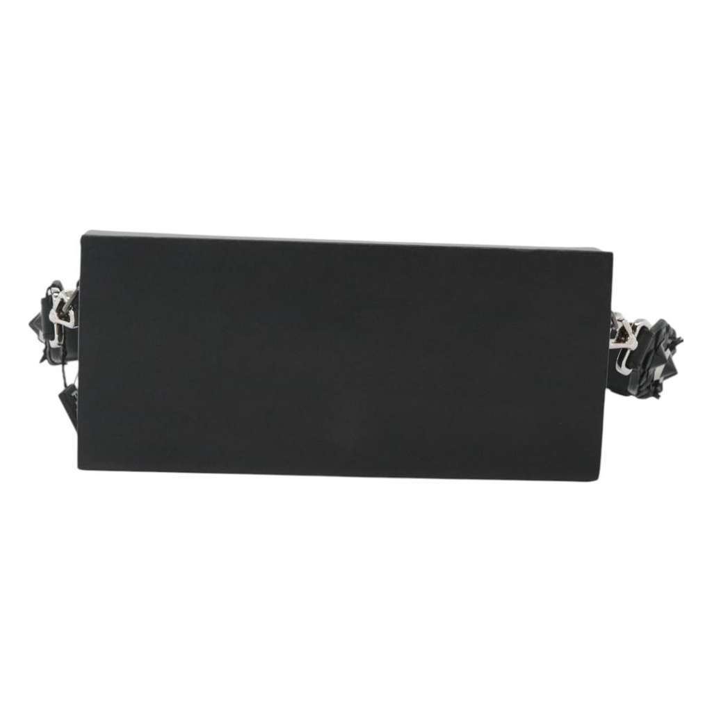 Fendi Logo Horizontal Box Crossbody Bag Black Leather Good condition - Back View