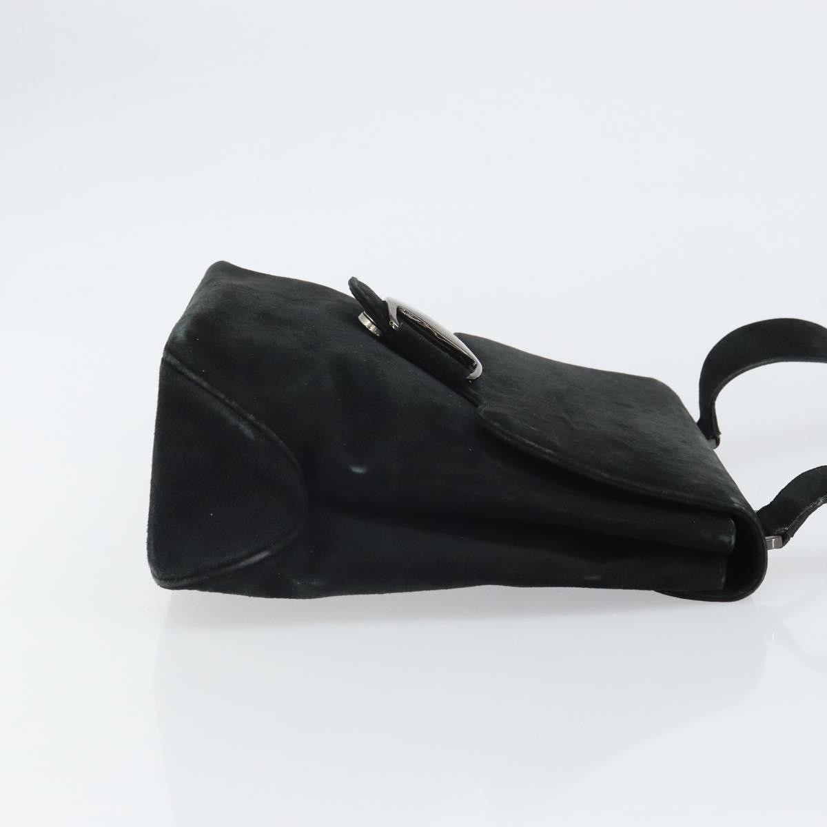 Salvatore Ferragamo Vala Shoulder Bag Black Suede Good condition - Inside View