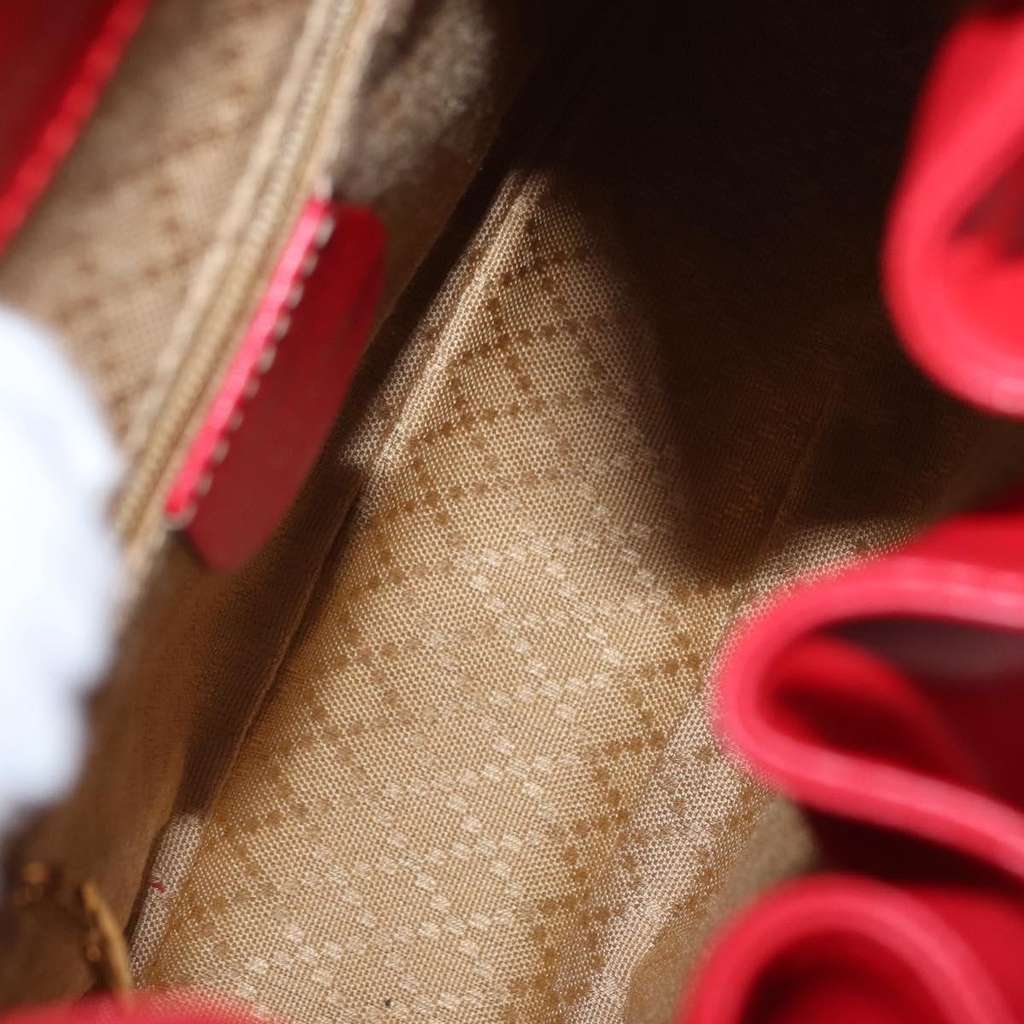 Gucci Vintage Bamboo Backpack Red Leather Good condition - Box View