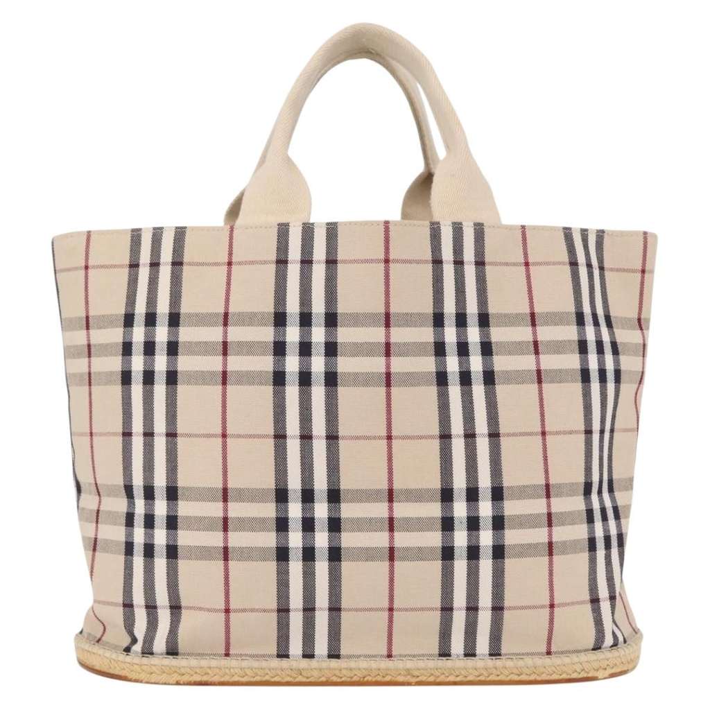 Burberry Nova Check Tote Beige Canvas Good condition - Back View