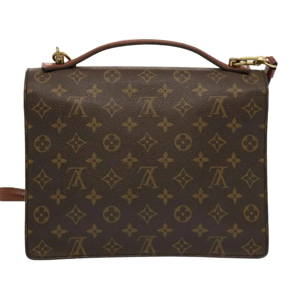 Louis Vuitton Monceau Handbag Brown Canvas Good - Back View