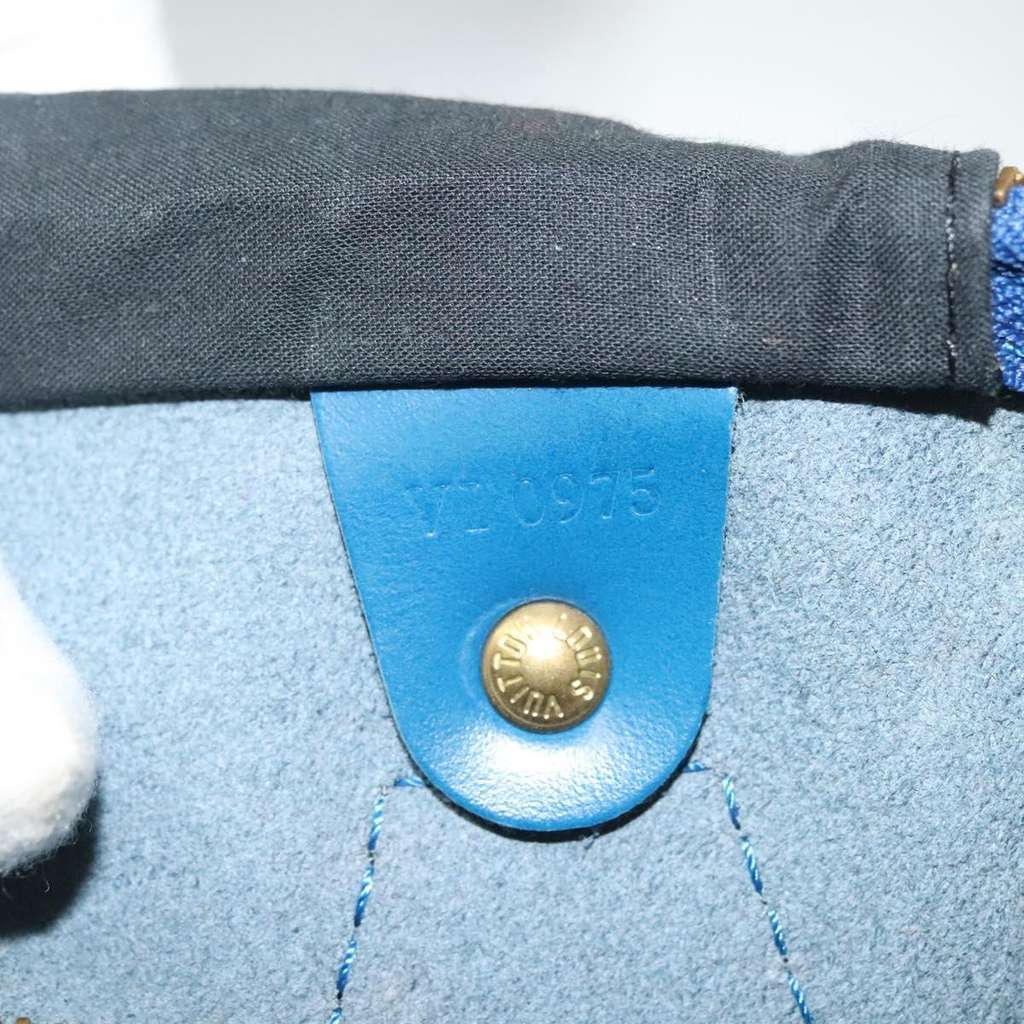 Louis Vuitton Speedy Handbag Blue Leather Good condition - Model View