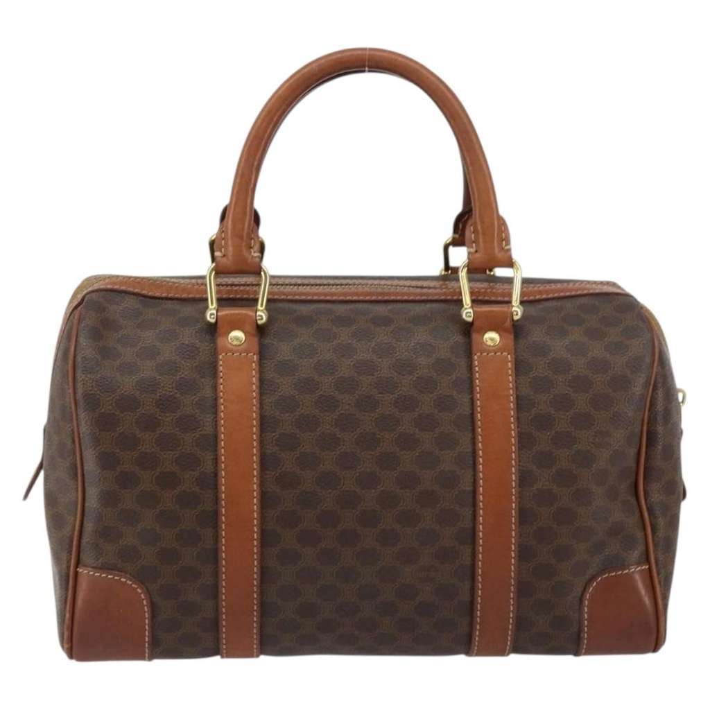 Celine Vintage Macadam Boston bag Brown Canvas Good condition - Back View