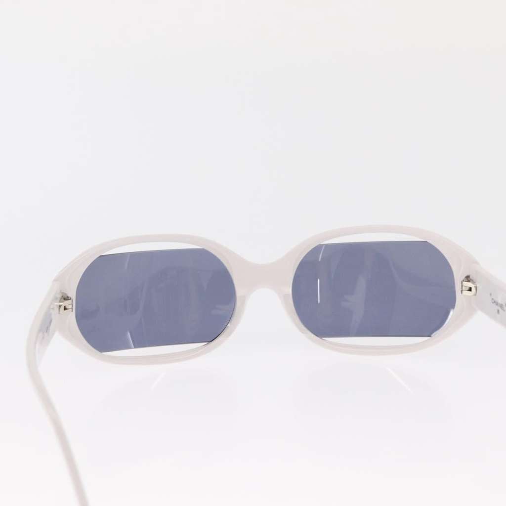 Chanel Logo CC Sunglasses White Plastic Good condition - Back View