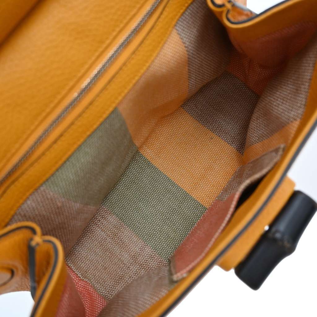 Gucci Bamboo Daily Top Handle Bag Orange Leather Good condition - Box View